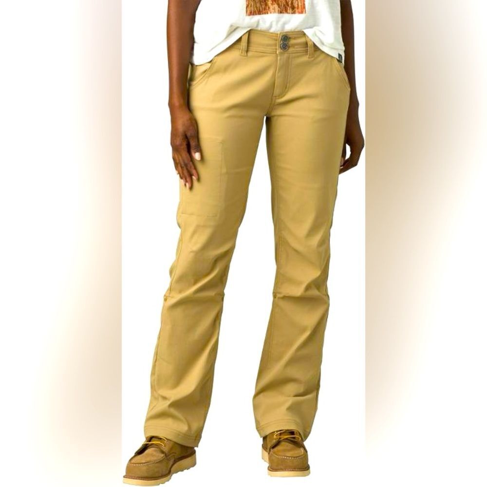 Prana Halle Straight Leg Lightweight Nylon Pants in Neutral Tan Size 6 NWT